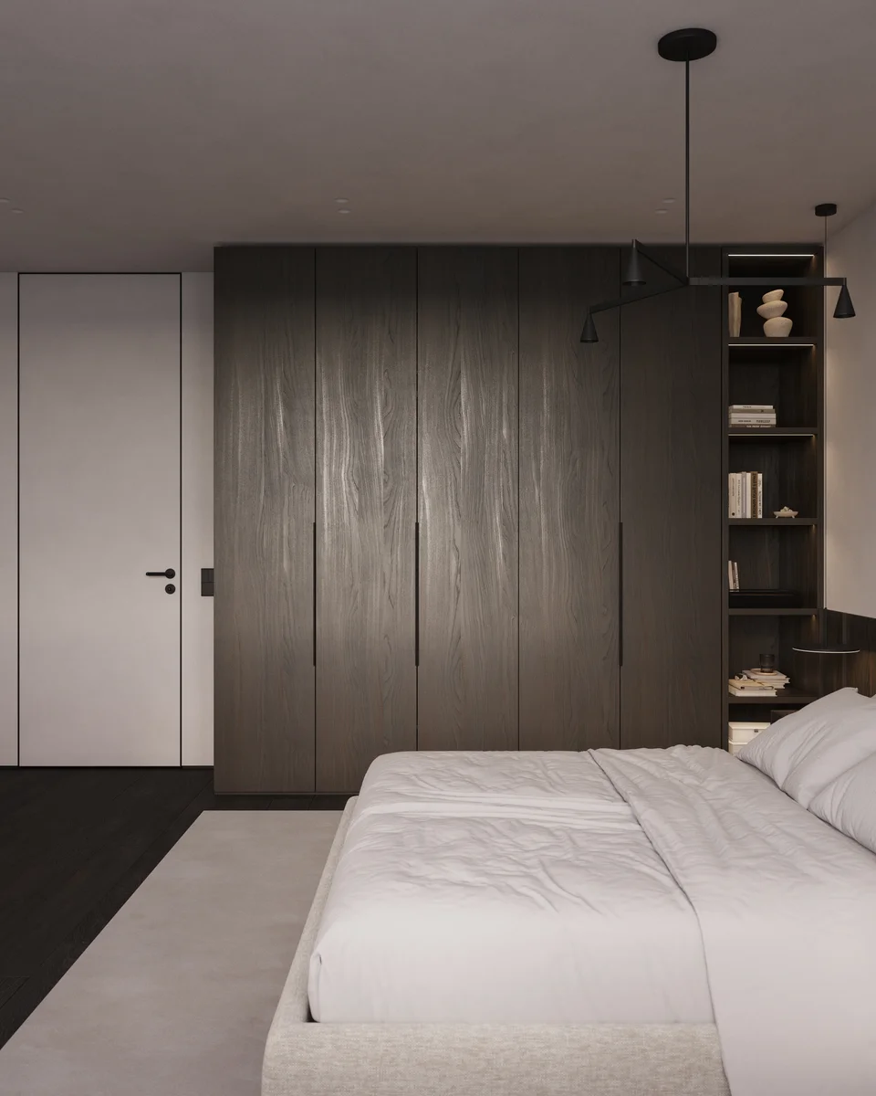 Встроенный шкаф: Темное дерево