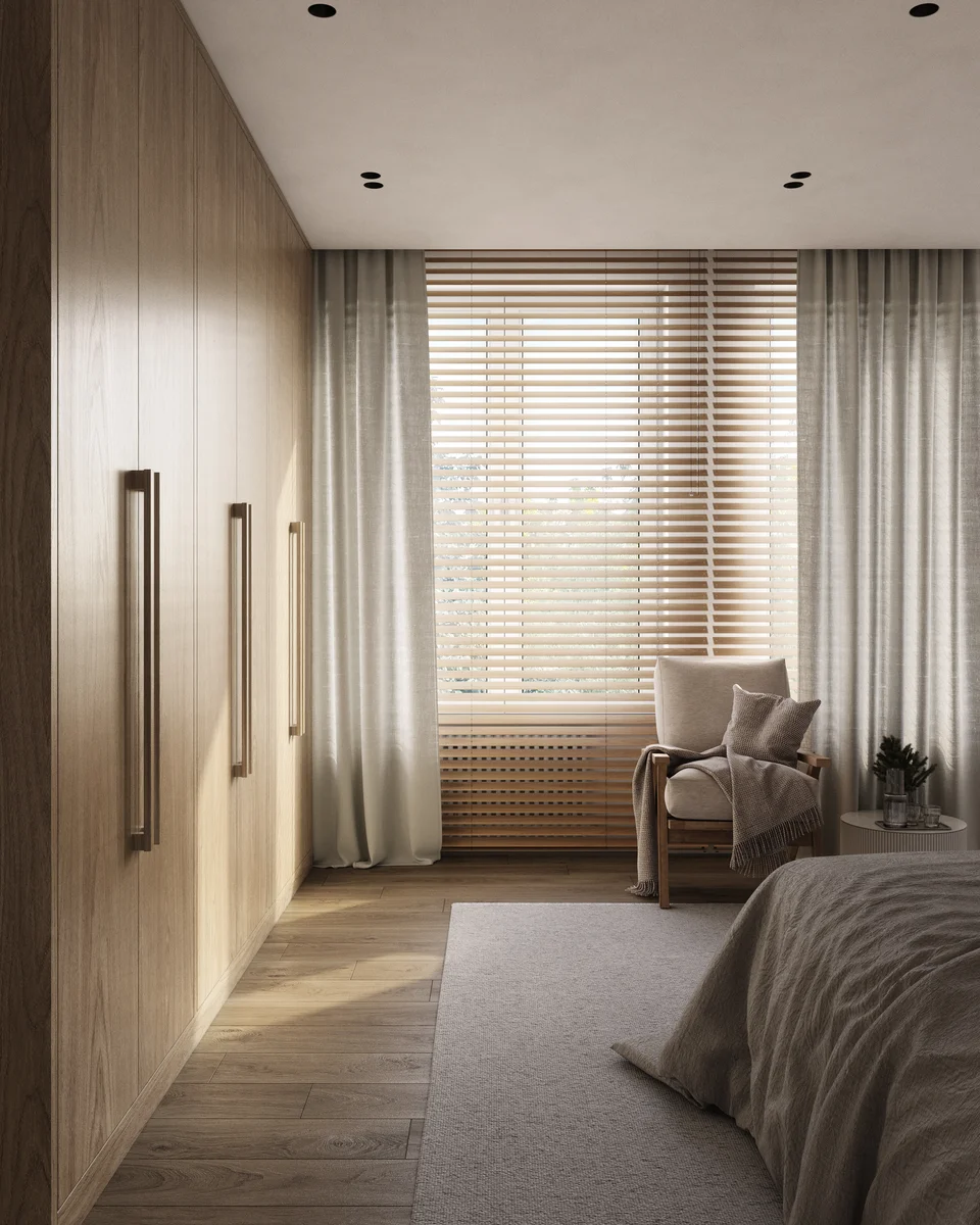 Встроенный шкаф: Теплое дерево